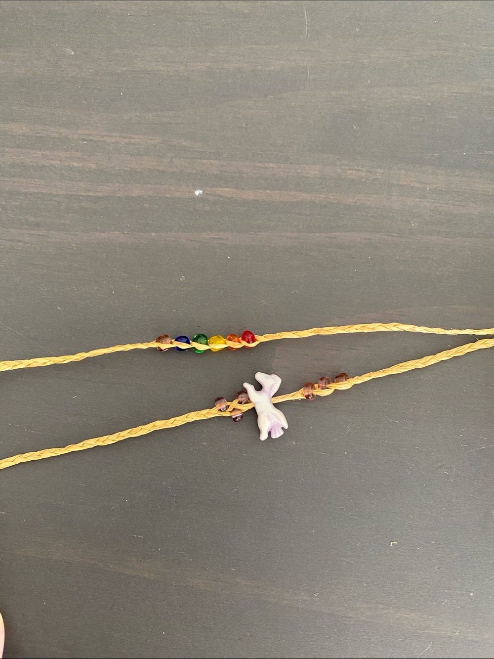 Handmade Yellow Braided Friendship Bracelet with Colorful Beads